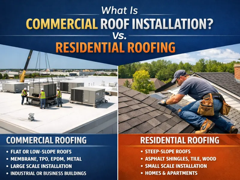 What Is Commercial Roof Installation? (vs. Residential Roofing)