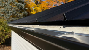 Gutters home value improved by clean and properly installed gutter system on residential home