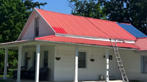 roof repair timeline Ohio homeowner meeting with roofing contractor during roof repair process