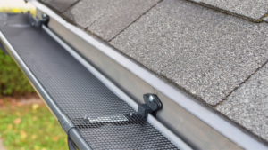 gutter guards home value improvement on a Mount Vernon Ohio home with clean gutters and protected exterior drainage