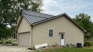 metal roofing benefits Ohio demonstrated on a modern residential home in Mount Vernon with a standing seam metal roof